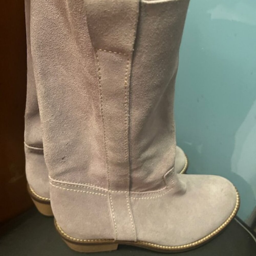 Vintage late 1990's / Y2K lavender / lilac suede western boots - Size 6 - Picture 15 of 16